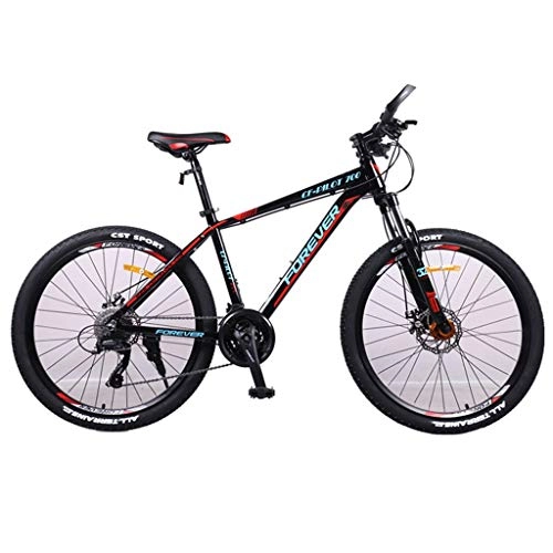 Bicicletas de montaña : LDDLDG - Bicicleta de montaña (26 pulgadas, 27 velocidades, unisex, con marco de aleación de aluminio, suspensión delantera, freno de disco doble (color: B)