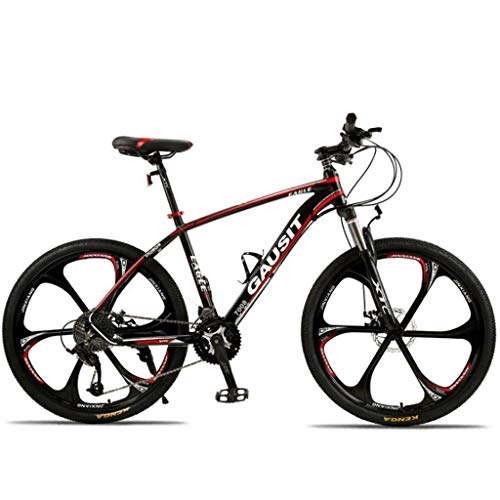 Bicicletas de montaña : LDDLDG - Bicicleta de montaña de 26 pulgadas, 27 / 30 velocidades, ligero marco de aleación de aluminio, freno de disco de suspensión delantera, color negro (tamaño: 27 velocidades)