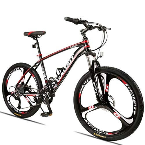 Bicicletas de montaña : LDDLDG - Bicicleta de montaña de 26 pulgadas, 27 / 30 velocidades, ligero marco de aleación de aluminio, freno de disco de suspensión delantera, color negro y rojo (tamaño: 27 velocidades)