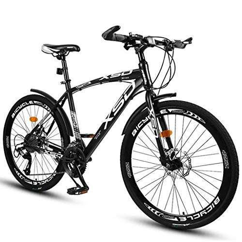 Bicicletas de montaña : LDDLDG - Freno de disco para bicicleta de montaña de 26 pulgadas, doble suspensión completa, 21 velocidades, ligero de acero al carbono, para mujeres y hombres (color: negro, tamaño: 24 velocidades)