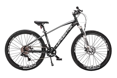 Bicicletas de montaña : Leader Fox Factor - Bicicleta de montaña (26", aluminio, 8 velocidades, freno de disco, altura de 41 cm), color negro y blanco