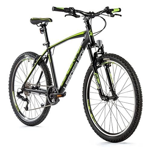 Bicicletas de montaña : Leader Fox MXC MTB S-Ride - Bicicleta de montaña (26 pulgadas, aluminio, 8 velocidades, 36 cm), color negro y verde