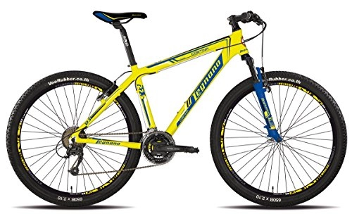 Bicicletas de montaña : Legnano bicicleta 630 Cortina 27, 5", Disco 21 V, Talla 44, color amarillo (MTB con amortiguación)