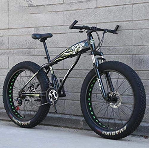Bicicletas de montaña : LFSTY Fat Tire Mountain Bike Bicicletas para Hombres Mujeres, Bicicleta MTB Hardtail, Cuadro de Acero de Alto Carbono y Horquilla Delantera amortiguadora, Freno de Disco Doble, E, 26 Inch 21 Speed