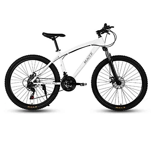 Bicicletas de montaña : LILIS Bicicleta Montaña MTB MTB Adulto Camino de la Bicicleta Bicicletas for Hombres y Mujeres 24En Ruedas Ajustables Velocidad Doble Freno de Disco (Color : White, Size : 24 Speed)