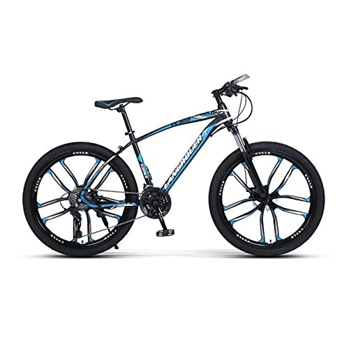 Bicicletas de montaña : LIUXR Bicicletas de Montaña 26 Pulgadas, 21 / 24 / 27 Velocidad Bicicleta de Montaña de Fat Tire para Adultos, Marco de Acero de Alto Carbono Doble Suspensión Completa Doble Freno de Disco, Blue_21 Speed
