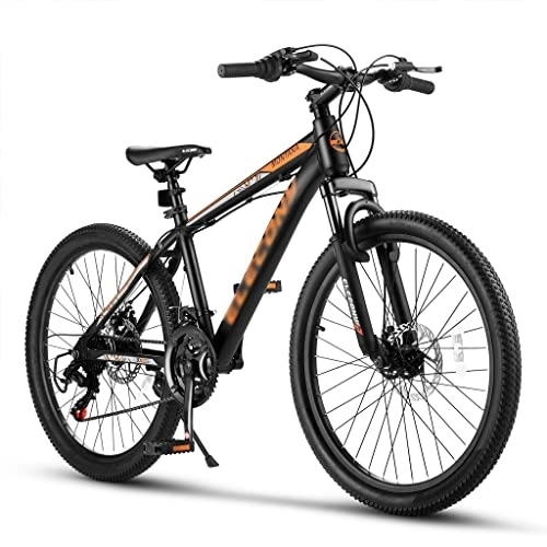 Bicicletas de montaña : LOEBKE 24 Inch Mountain Bike, 21-Speed Bicycle for Adults, Aluminium Frame Bike Shimano with Disc Brake