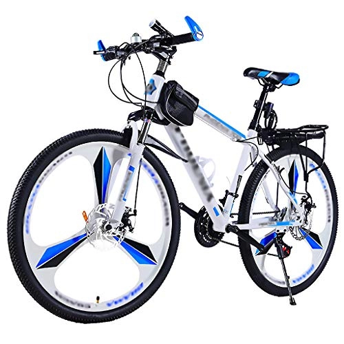 Bicicletas de montaña : LWZ Bicicleta de montaña para Adultos 24 / 26 Pulgadas Bicicleta de montaña de Acero al Carbono Bicicletas Exteriores Frenos de Disco Doble Asiento Ajustable MTB