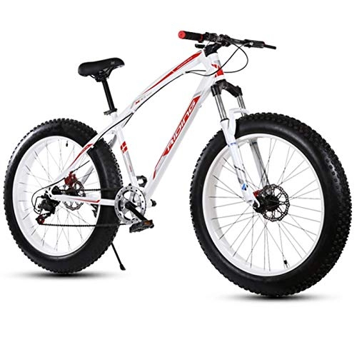 Bicicletas de montaña : LYRWISHJD 20 Pulgadas Fat Tire Bicicletas de montaña Playa Moto de Nieve for Adultos, PC Ensanchamiento Antideslizante Vespa 27 de Velocidad de Engranajes EBike con Asiento de Altura Ajustable