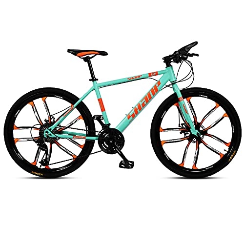 Bicicletas de montaña : LZHi1 Bicicletas de Montaña Bicicleta De Montaña 26 Pulgadas Ruedas, 30 Velocidades Dual Disco Freno De Dual Montaña De Montaña De Adultos, Bicicletas De Carretera De Acero Al Carbono Mo(Color:Verde)