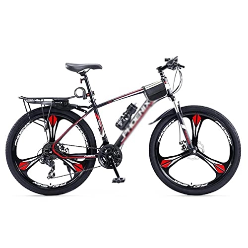 Bicicletas de montaña : LZZB Bicicleta de montaña de 27, 5 Pulgadas, Cuadro de Acero al Carbono de 24 velocidades con Freno de Disco, Bicicletas para Exteriores para Hombres, Mujeres, Rojo, 27 velocidades