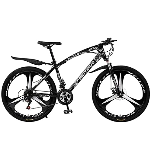 Bicicletas de montaña : LZZB Bicicleta de montaña para jóvenes / Adultos con Cuadro de Acero al Carbono y Frenos de Disco, Ruedas de 26 Pulgadas, 21 / 24 / 27 velocidades (tamaño: 21 velocidades, Color: Rojo) / Negro / 21 v