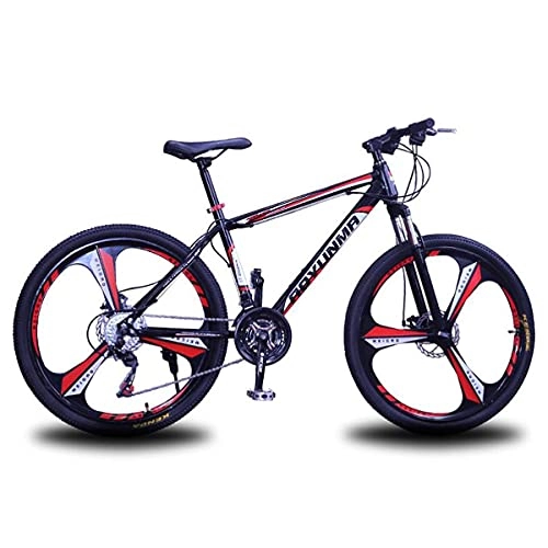 Bicicletas de montaña : MENG Bici de Montaña para Hombre de 26 Pulgadas con Freno de Disco Dual 21 / 24 / 27 -Speed ​​Con Suspensión Delantera / Rojo / 24 Velocidades