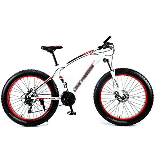Bicicletas de montaña : Mens Bicycle Mountain Bike Fat Tire Bikes Shock Absorbers Bicycle Snow Bike (Color : Green) (Red)
