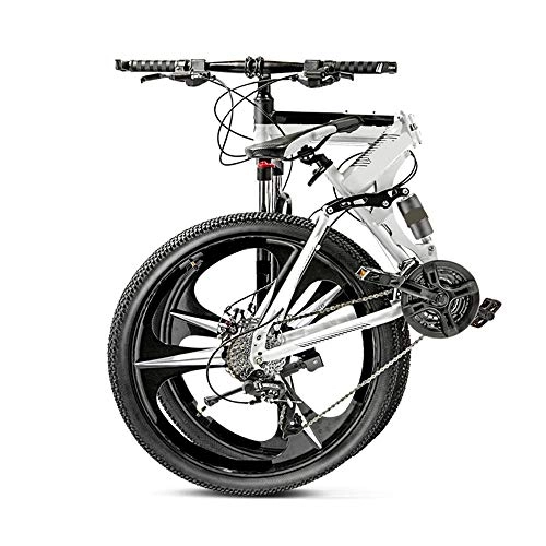 Bicicletas de montaña : MH-LAMP MTB Bicicleta Plegable, Bicicleta Montaa 21 Velocidades 26 Pulgadas, Bicicleta Marco de Acero de Alto Carbono, Horquilla Suspensin