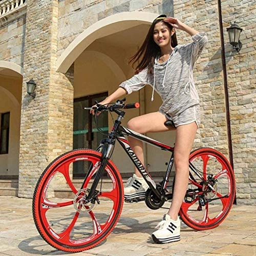 Bicicletas de montaña : MJY Bicicleta de montaña Outroad 21 / 24 / 27 Velocidad 6 radios 26 en Shining Sys Bicicleta de bicicleta con doble freno de disco para adolescentes adultos 6-11, 27 velocidades