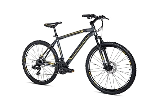 Bicicletas de montaña : Moma bikes MTB 26" GTT 5.0 L-XL, BIGTT5_26G20 Unisex-Adult, Grigio / Giallo, Standard