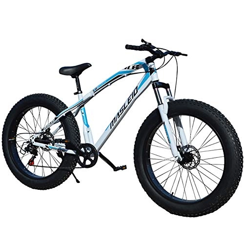 Bicicletas de montaña : MTB 26 pulgadas Fat Tire marco de acero de alto carbono y si el amortiguador Tenedor de bicicletas de montaña de 27 velocidades doble freno de disco Bicicletas unisex adultos al aire libre del estudia