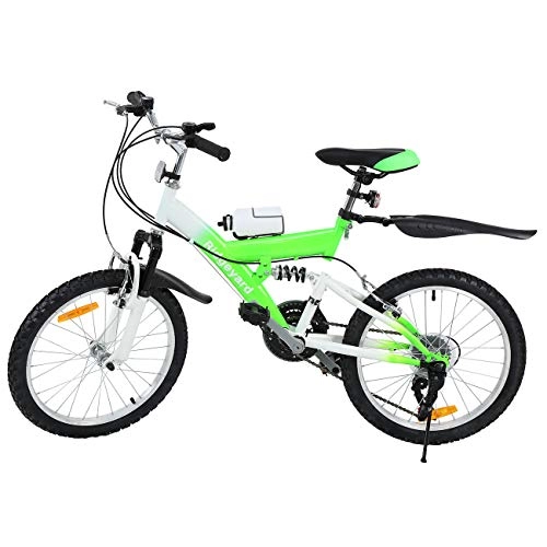 Bicicletas de montaña : MuGuang Bicicleta de Montaa 20 Pulgadas Bicicleta Infantil 6 Speed Come with 500cc Kettle para Nios de 7 a 12 Aos(Verde)