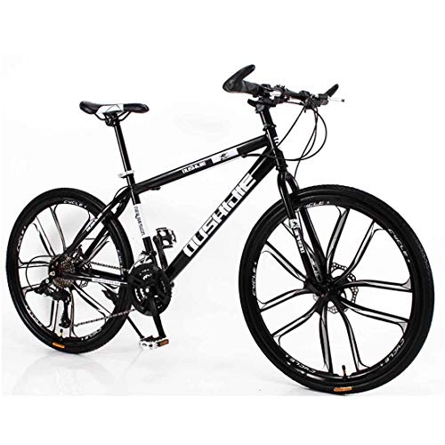 Bicicletas de montaña : MUYU Bicicleta de montaña de 26 Pulgadas Bicicleta Deportiva al Aire Libre Freno de Disco Doble Rueda de aleación de Aluminio, Black, 27speeds