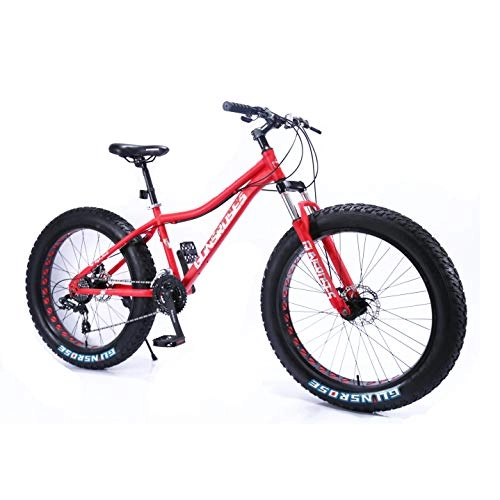 Bicicletas de montaña : MYTNN Fatbike - Bicicleta de montaña, 26 Pulgadas, 21 Marchas de Shimano, neumtico Grueso, Altura de Cuadro: 47 cm - Rojo