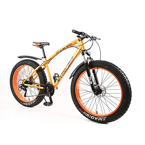 Bicicletas de montaña : MYTNN Fatbike - Bicicleta de montaña de 26 Pulgadas, 21 velocidades Shimano Fat Tyre, 47 cm RH Snow Bike Fat Bike, Naranja