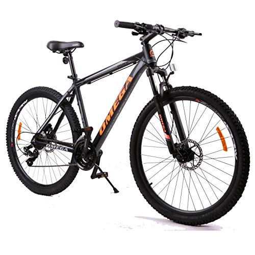 Bicicletas de montaña : OMEGA BIKES Unisex - Bicicleta de Adulto Duke, Street MTB Bike, Color Negro / Naranja, 27, 5