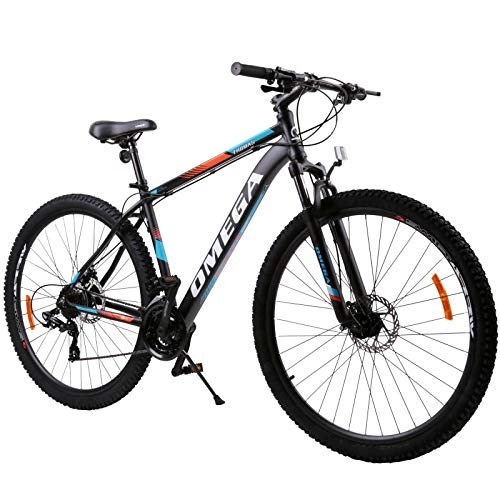 Bicicletas de montaña : OMEGA BIKES Unisex - Bicicleta de montaña Homas, Color Negro y Naranja, 29