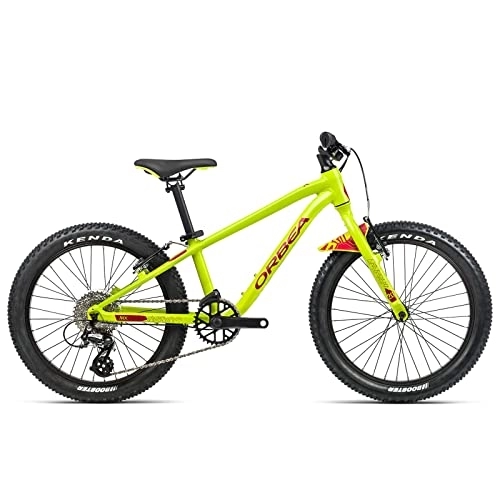 Bicicletas de montaña : ORBEA Bicicleta infantil MX 20 Team MTB, 8 velocidades, 25, 7 cm, 20", verde lima rojo, M005