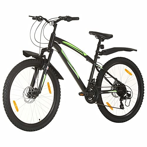Bicicletas de montaña : Qnotici Bicicleta de montaña 26 Pulgadas Ruedas Tren de transmisión de 21 velocidades, Altura del Cuadro 42 cm, Negro