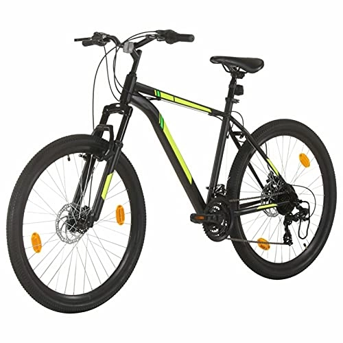 Bicicletas de montaña : Qnotici Bicicleta de montaña 27.5 Pulgadas Ruedas Tren de transmisión de 21 velocidades, Altura del Cuadro 50 cm, Negro