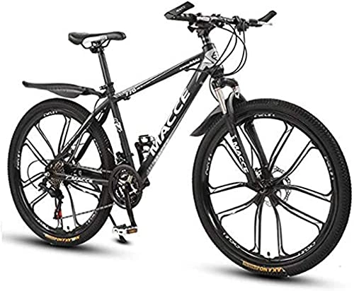 Bicicletas de montaña : RDJSHOP Bicicleta de Montaña para Hombre de 26 Pulgadas, 21 Velocidades Bicicleta con Frenos de Disco Dual, Marco de Acero de Alto Carbono MTB, Rueda de 10 Radios, Black