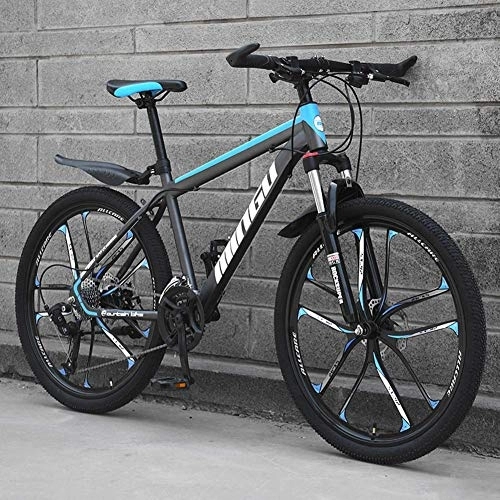 Bicicletas de montaña : Relaxbx Bicicleta de montaña de Velocidad Variable 21 / 24 / 27 / 30 Velocidad Marco de Acero al Carbono 26 Pulgadas Bicicleta de amortiguación de Ruedas de 10 radios, Negro, 27 velocidades