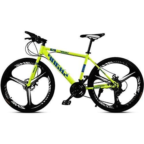 Bicicletas de montaña : RSDSA Adultmountain Bike, Carbon Steelmountain Bike 21 / 24 / 27 Speed Full Bicycle Suspension MTB Gears Double Disc Brakesmountain Bicycle, Amarillo, 24speed