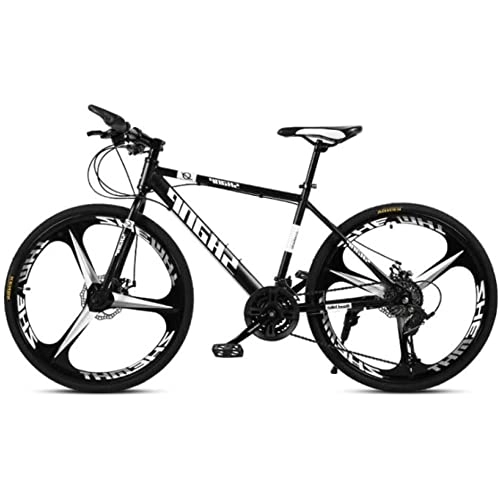 Bicicletas de montaña : RSDSA Adultmountain Bike, Carbon Steelmountain Bike 21 / 24 / 27 Speed Full Bicycle Suspension MTB Gears Double Disc Brakesmountain Bicycle, Negro, 24speed