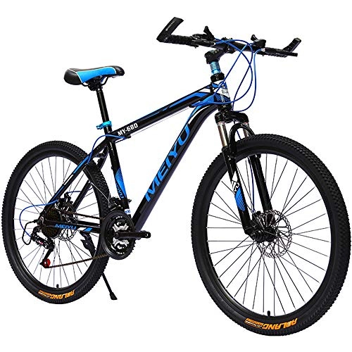 Bicicletas de montaña : SANJIBAO Bicicletas Montaña 26 Pulgadas, Mountain Bike, Bicicleta De Montaña Rígida, Cuadro De Aluminio, Velocidad De Choque Bicicleta De Montaña, Rueda De 25 Radios, Azul, 27 Speed