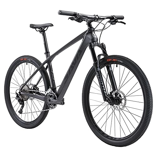 Bicicletas de montaña : SAVADECK Mountain Bike Carbon, DECK5.0 27.5 / 29 Pulgadas Frame de Fibra de Carbono Marco de Carbono MTB Hardtail XC MTB con Juego de Grupo Shimano M5100 (Gris, 29x19)
