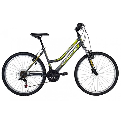 Bicicletas de montaña : Schiano Integral 18SP - Frenos de tracción para niña (61 cm, 41 cm), color gris y amarillo