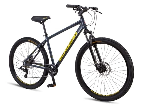 Bicicletas de montaña : Schwinn Fleet - Bicicleta de montaña para hombres, neumáticos de 27, 5 pulgadas, marco en aleación ligera de 43 cm, suspensión frontal, 9 velocidades, frenos de disco, azul marino