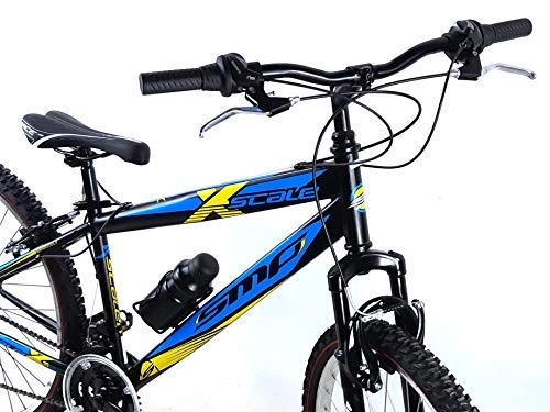 Bicicletas de montaña : Smp Bicicleta Mountain Bike Acero 26 X-Scale Shimano 21 Velocidad / Amarillo Negro Azul - Amarillo Azul Negro, M (44)