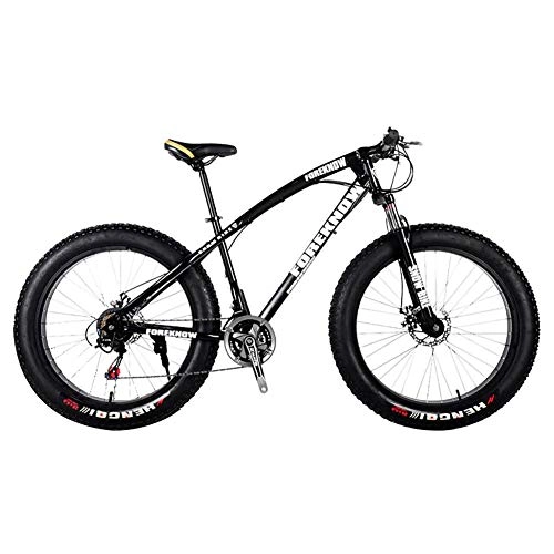 Bicicletas de montaña : Snow Bicycles 26 pulgadas All Terrain Mountain Bike Fat Tire 27 velocidades doble freno de disco Sandy City Bike, color negro