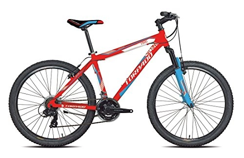 Bicicletas de montaña : Storm Torpado vélo VTT 26 "Alu 3 x 7 V taille 48 Rouge fluo / bleu V17 (VTT ammortizzate) / Bicycle VTT Storm 26 alu 3 x 7S Size 48 Neon Red / Blue V17 (VTT Front Suspension)