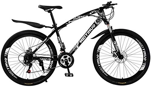 Bicicletas de montaña : Suge Bicicleta de montaña Bicicleta de montaña de Doble Disco de amortiguacin 26 Pulgadas Bicicletas for Adultos Estudiantes viajan excursin, Negro, 24