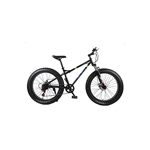 Bicicletas de montaña : TABKER Bicicleta de montaña 4.0 con neumáticos gruesos, bicicleta de montaña de acero de alto carbono, bicicleta de playa, bicicleta de nieve (Color: Schwarz)