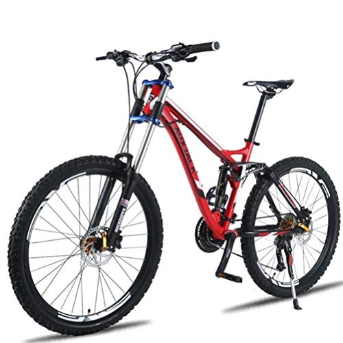 Bicicletas de montaña : Tbagem-Yjr Ciudad De Camino De La Bicicleta, De Velocidad Variable Bicicleta De Montaña De Doble Suspensión del Mens 26 Pulgadas (Color : Red, Size : 24 Speed)