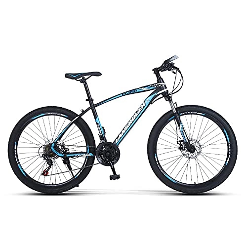 Bicicletas de montaña : TBNB Bicicleta de montaña de 24 Pulgadas para jóvenes / Adultos, Bicicletas de montaña Ligeras para Hombres y Mujeres, Frenos de Disco y Horquillas de suspensión, 21-30 velocidades (Azul 24 pulga