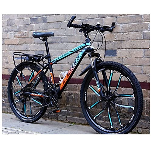 Bicicletas de montaña : TBNB Bicicletas de montaña de 24 / 26 Pulgadas para Hombres y Mujeres, Bicicleta de Carretera para Adultos de 21-30 velocidades, Frenos de Disco, Horquilla de suspensión, Marco Degradado de Acero (