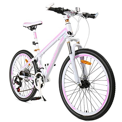 Bicicletas de montaña : THENAGD Bicicleta de montaña para adultos y hembra, de 26 pulgadas, de velocidad variable de aleación de aluminio, doble freno de disco, una rueda
