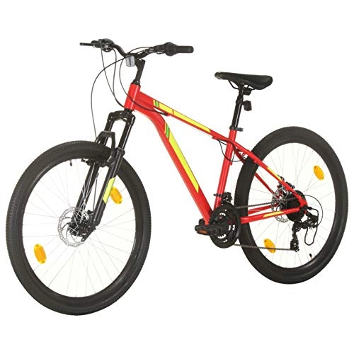 Bicicletas de montaña : Tidyard Bicicleta montaña 21 velocidades 27, 5 Pulgadas Rueda 38 cm Rojo