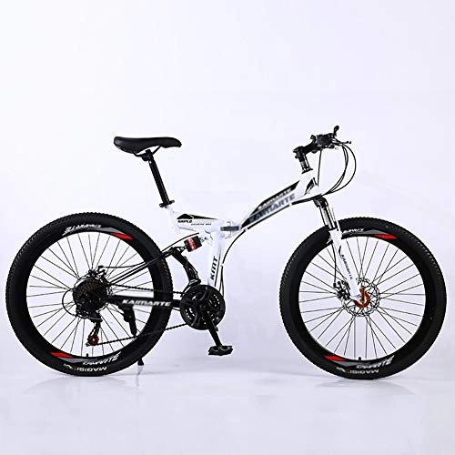 Bicicletas de montaña : TOPYL Aleación De Aluminio Acero De Alto Carbono Bicicleta De Suspensión, 26 Pulgadas Freno De Disco Doble Absorción De Impactos Bicicleta, Ligero Bicicleta De Suspensión Blanco 26", 27-Velocidad